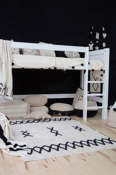 Lorena Canals waschbarer Kinderteppich Atlas natural schwarz