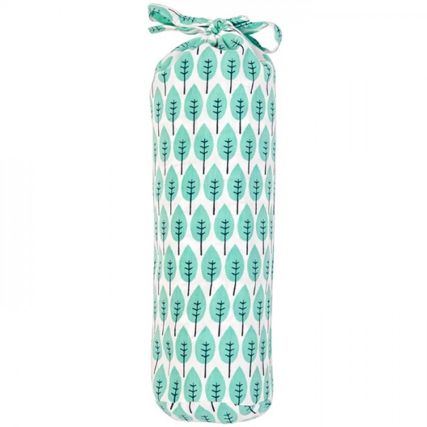 Taftan Spannbettlaken Blätter blau-grün 70x140cm