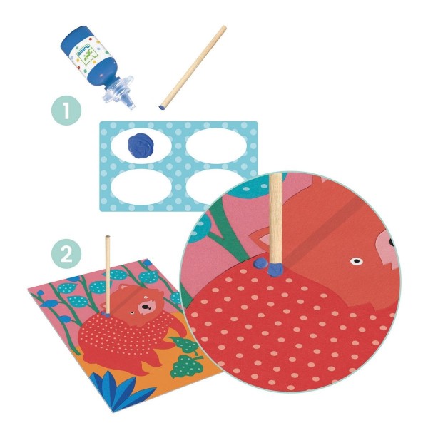 Djeco Punkt für Punkt Malen mit einem Holzstab 3+