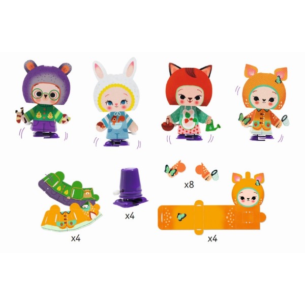 Djeco Aufziehfiguren lustige Waldtiere 5+