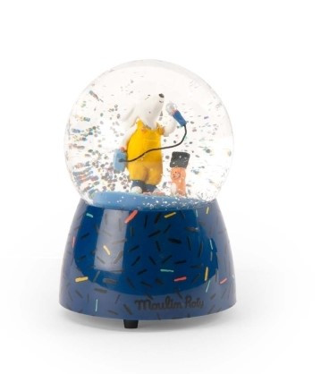 Moulin Roty Schneekugel mit Musik Hund Pilou 3+