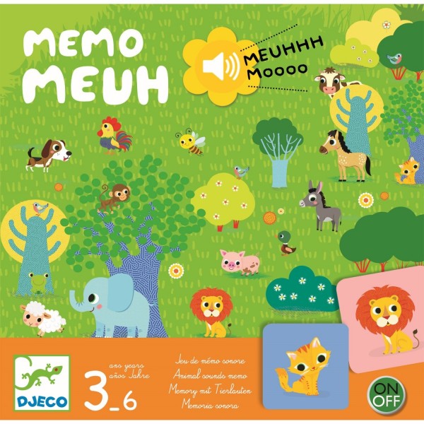 Djeco Memoryspiel Memo Meuh mit Tierlauten 3+