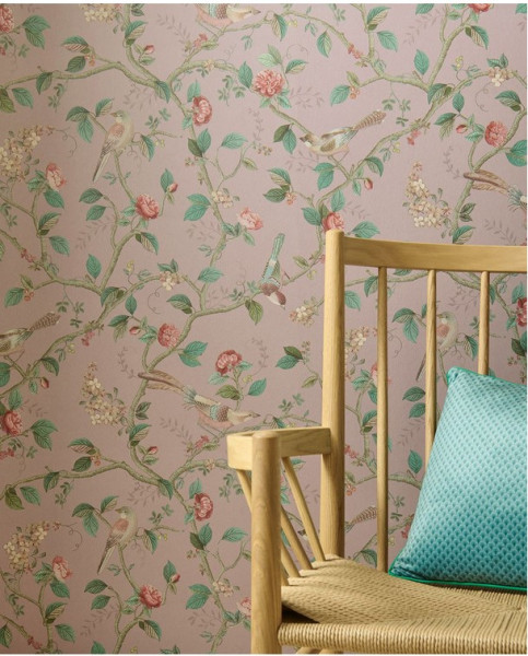Pip Studio romantische Vliestapete Blumen altrosa