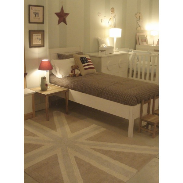 Lorena Canals Kinderteppich Flagge England grau