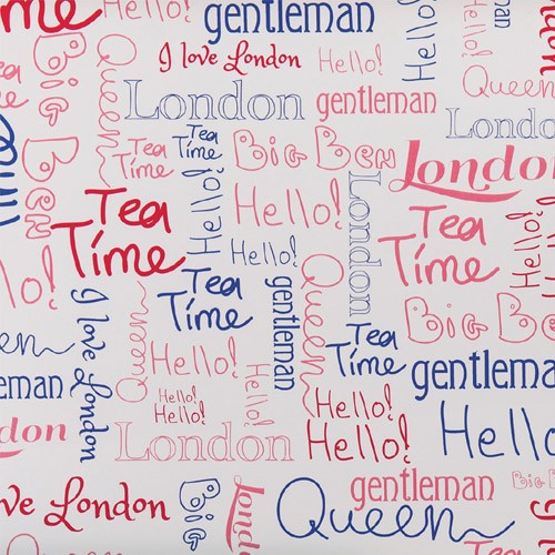 Caselio OhLaLa Tapete Wording London rot/blau 66228039