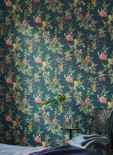 Pip Studio 5 Vliestapete Floral dunkelblau