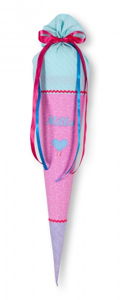 Crepes Suzette Schultüte mit Namen Pink Mint