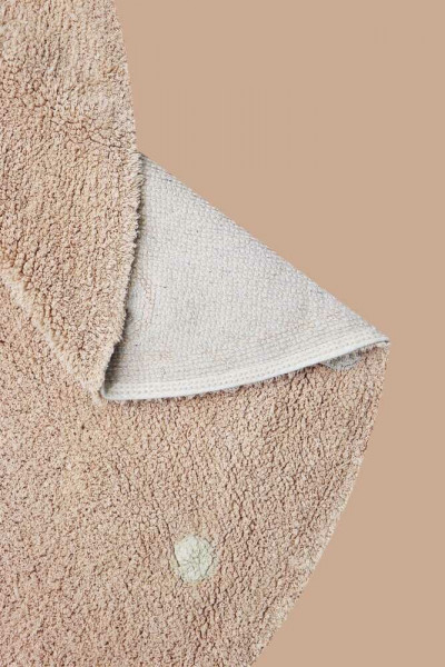 Lorena Canals waschbarer Kinderteppich rund mit Punkten Altrosa