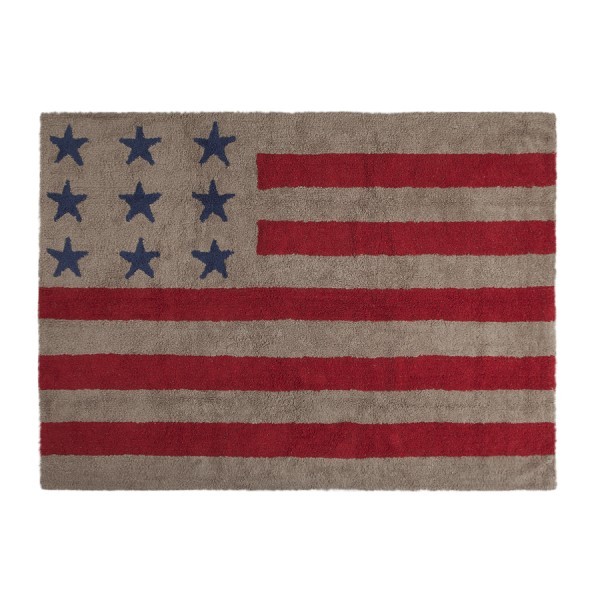 Lorena Canals Kinderteppich Flagge Amerika Linen Red
