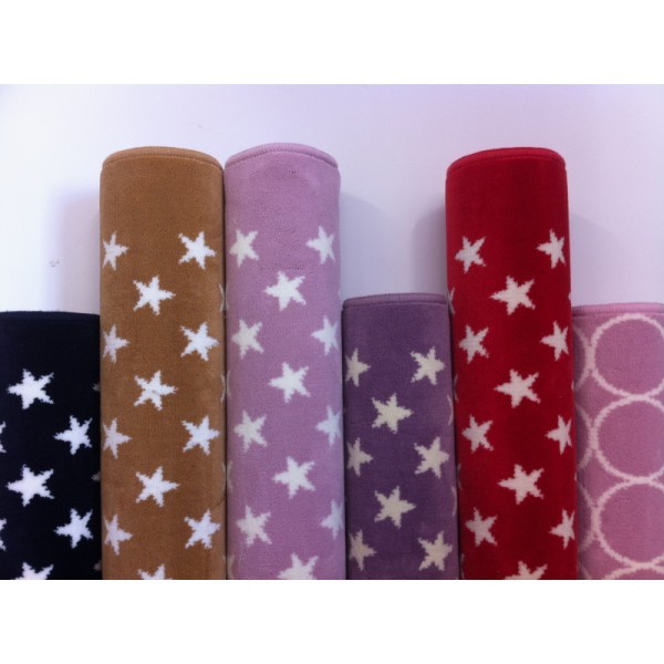 Lorena Canals Kinderteppich lila Sterne weiss 120x160cm