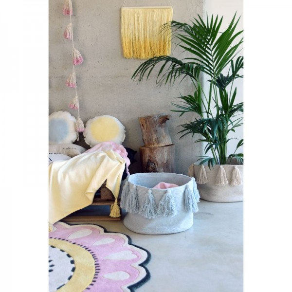 Lorena Canals Aufbewahrungskorb mit Quasten Hellblau