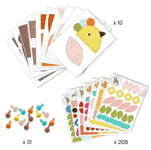 Djeco Basteln mit Papier Riesige Tiere 3+