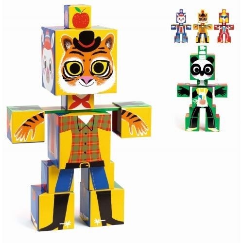 Djeco Würfelpuzzle Rigolo 18m+