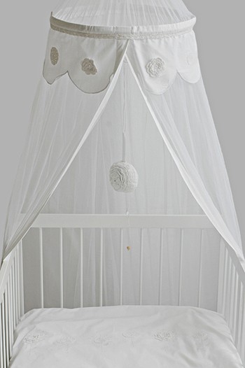 Taftan Spieluhr Häkelblume weiss