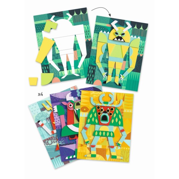 Djeco Bastelset Kollagen Monster Gallerie 6+