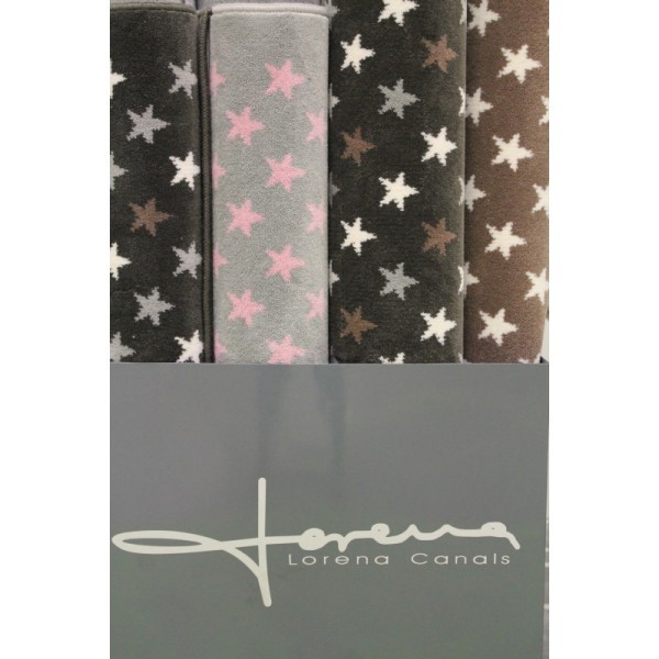 Lorena Canals Teppich grau Sterne rosa 120x160cm