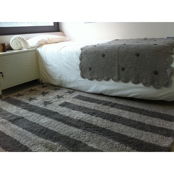 Lorena Canals Kinderteppich Flagge Amerika grau