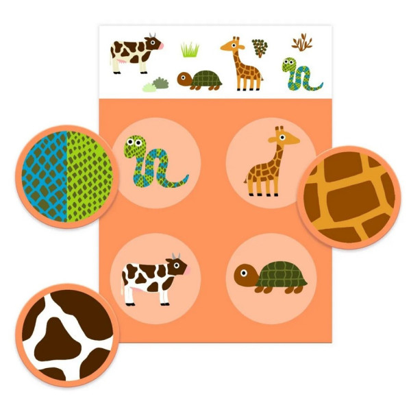 Djeco Lernspiel Bingo Federn und Pelz 2+