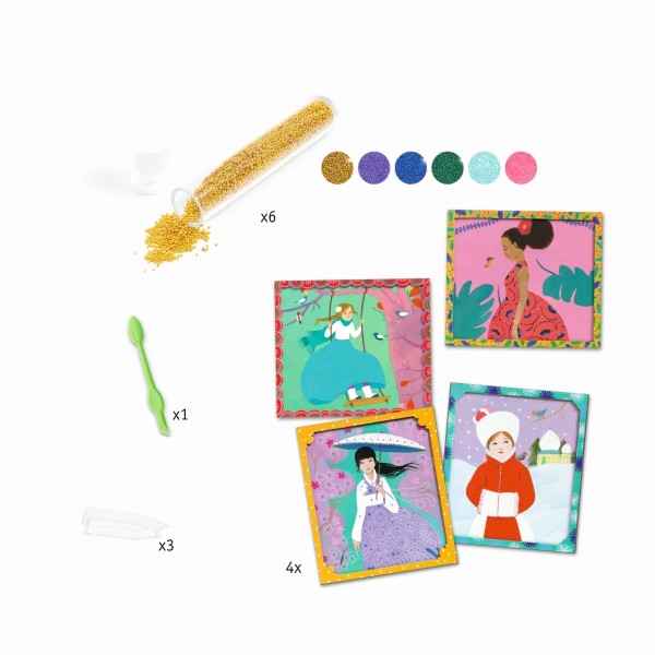 Djeco Bastelset Artistic Beads Rund um die Welt 7+