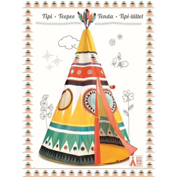 Djeco buntes Indianerspielzelt Teepee 2+