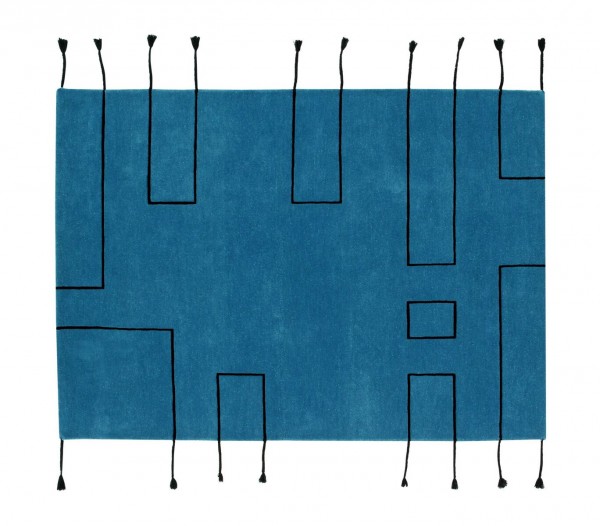 Lorena Canals Wollteppich Nordic Lines Petrol 170x240