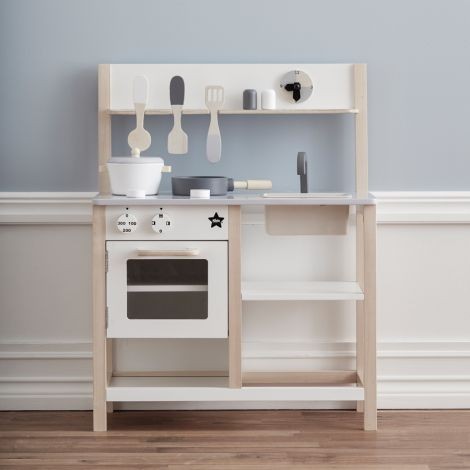 Kids Concept Spielküche Natur Weiss 3+