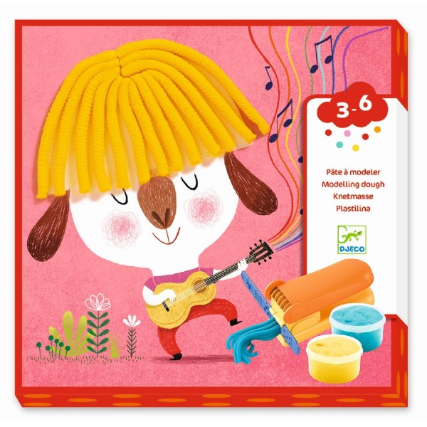 Djeco basteln mit Knete Locken und gerades Haar 3+