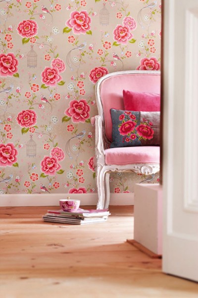 PiP Studio Tapete Birds in Paradise khaki