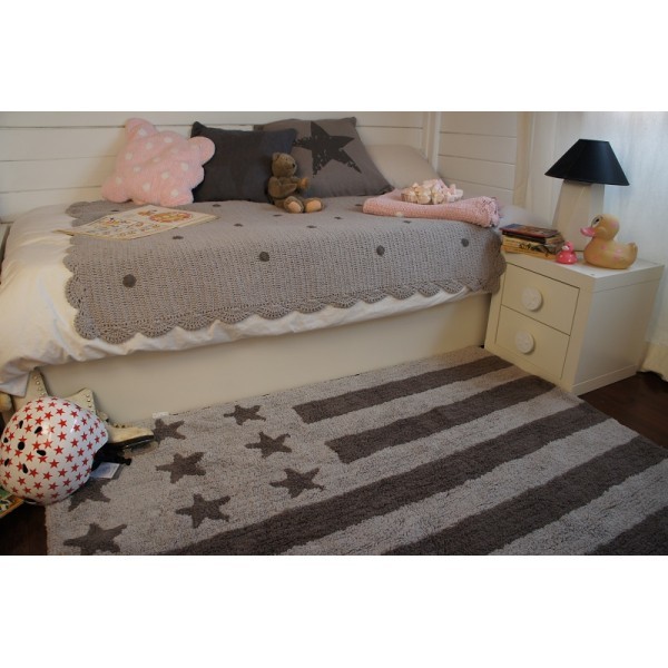 Lorena Canals Kinderteppich Flagge Amerika grau