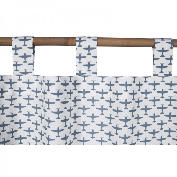 Taftan Vorhang Flugzeuge weiss