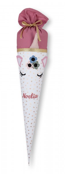 Crepes Suzette Schultüte mit Namen Einhorn Noelia