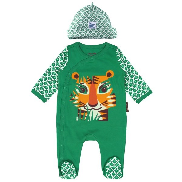 Coq en Pate Pyjama Mütze Tiger Mibo grün 12 Monate