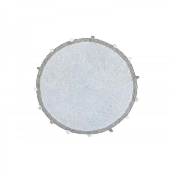 Lorena Canals waschbarer Kinderteppich rund Bubbly Hellblau