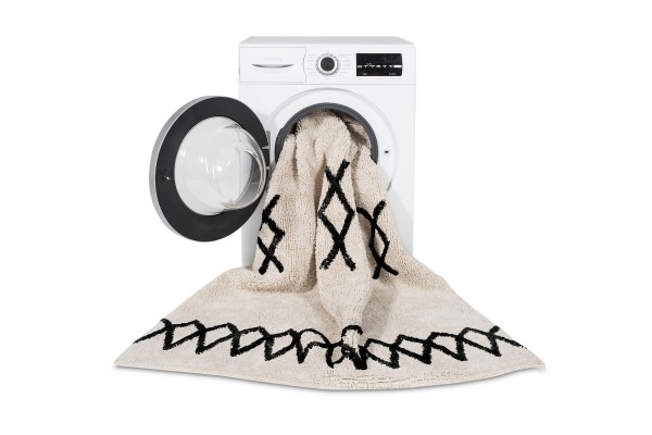 Lorena Canals waschbarer Kinderteppich Atlas natural schwarz