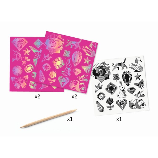 Djeco Kratzbilder Sticker Diamand 6+