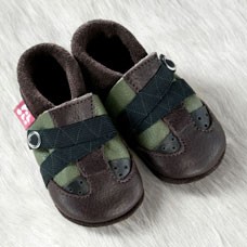 Pololo Krabbelschuhe Viva braun olive 24/25