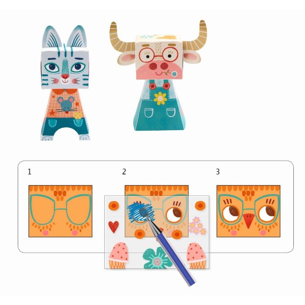 Djeco Papierkunst Faltkunst lustige Waldtiere 3+