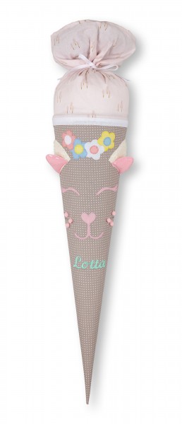 Crepes Suzette Schultüte mit Namen Katze Lotta