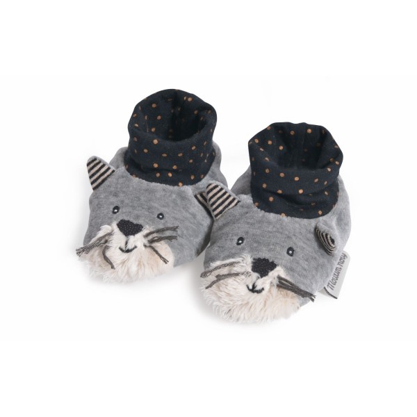 Moulin Roty Babyschuhe Fernand grau 0-6 Monate