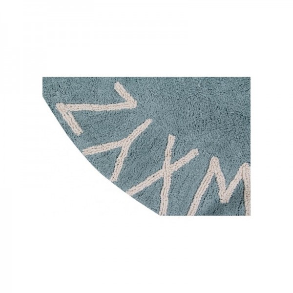 Lorena Canals runder Kinderteppich ABC Vintage Blue