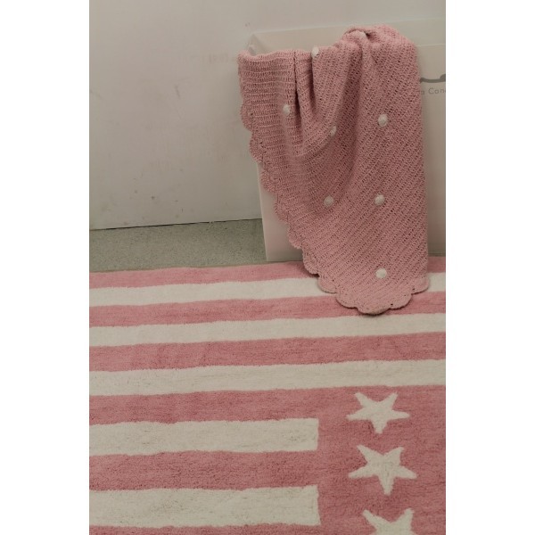 Lorena Canals Kinderteppich Flagge Amerika pink
