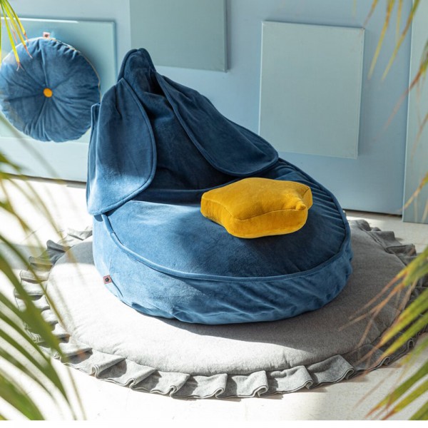 WigiWama Spielmatte mit Rüschen Samt Grau 110cm