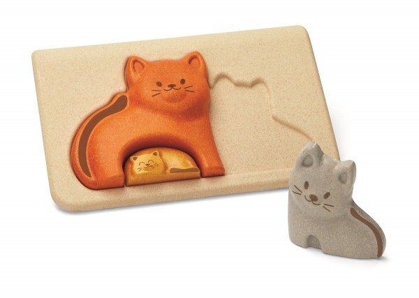 Plantoys Holzpuzzle Katze 18+
