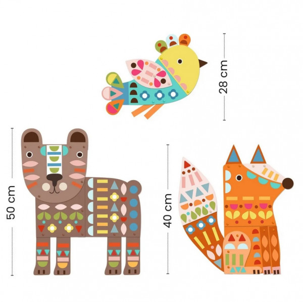 Djeco Basteln mit Papier Riesige Tiere 3+