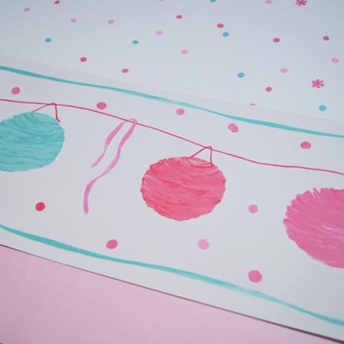 Camengo Bordüre Lampions pink/türkis 9800233