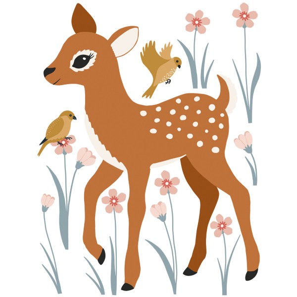 Lilipinso XL Wandsticker Rehkitz und Vögel