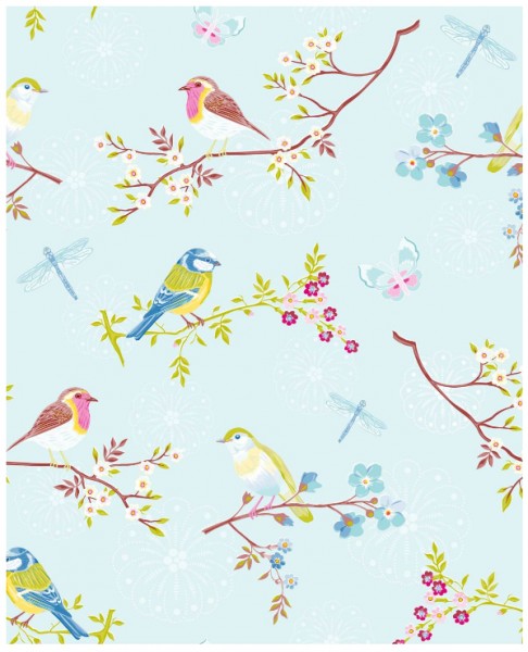 Pip Studion Tapete Early Bird blue hellblau 375081