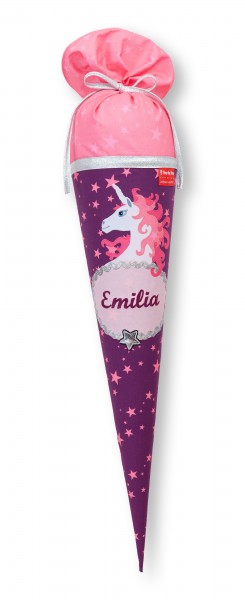 Crepes Suzette Schultüte mit Namen Einhorn Emilia