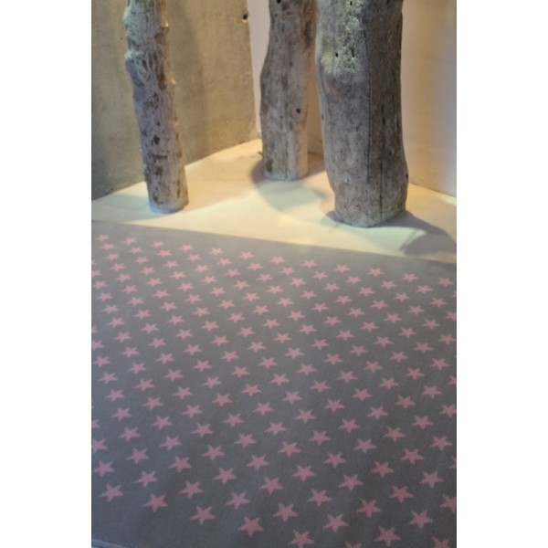 Lorena Canals Teppich grau Sterne rosa 120x160cm