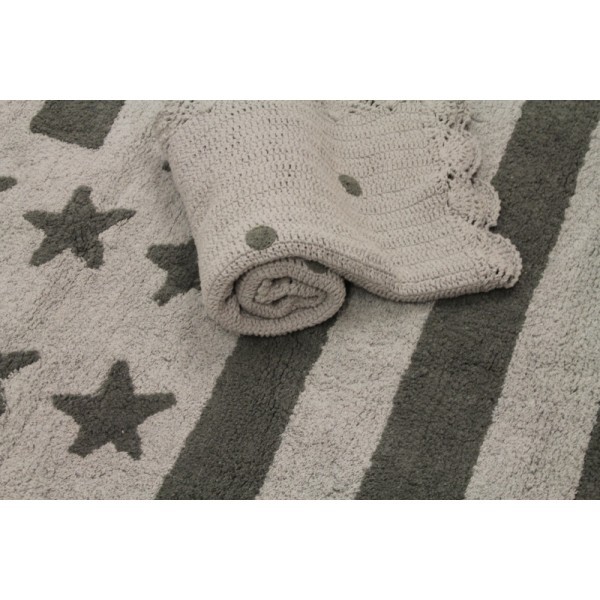 Lorena Canals Kinderteppich Flagge Amerika grau